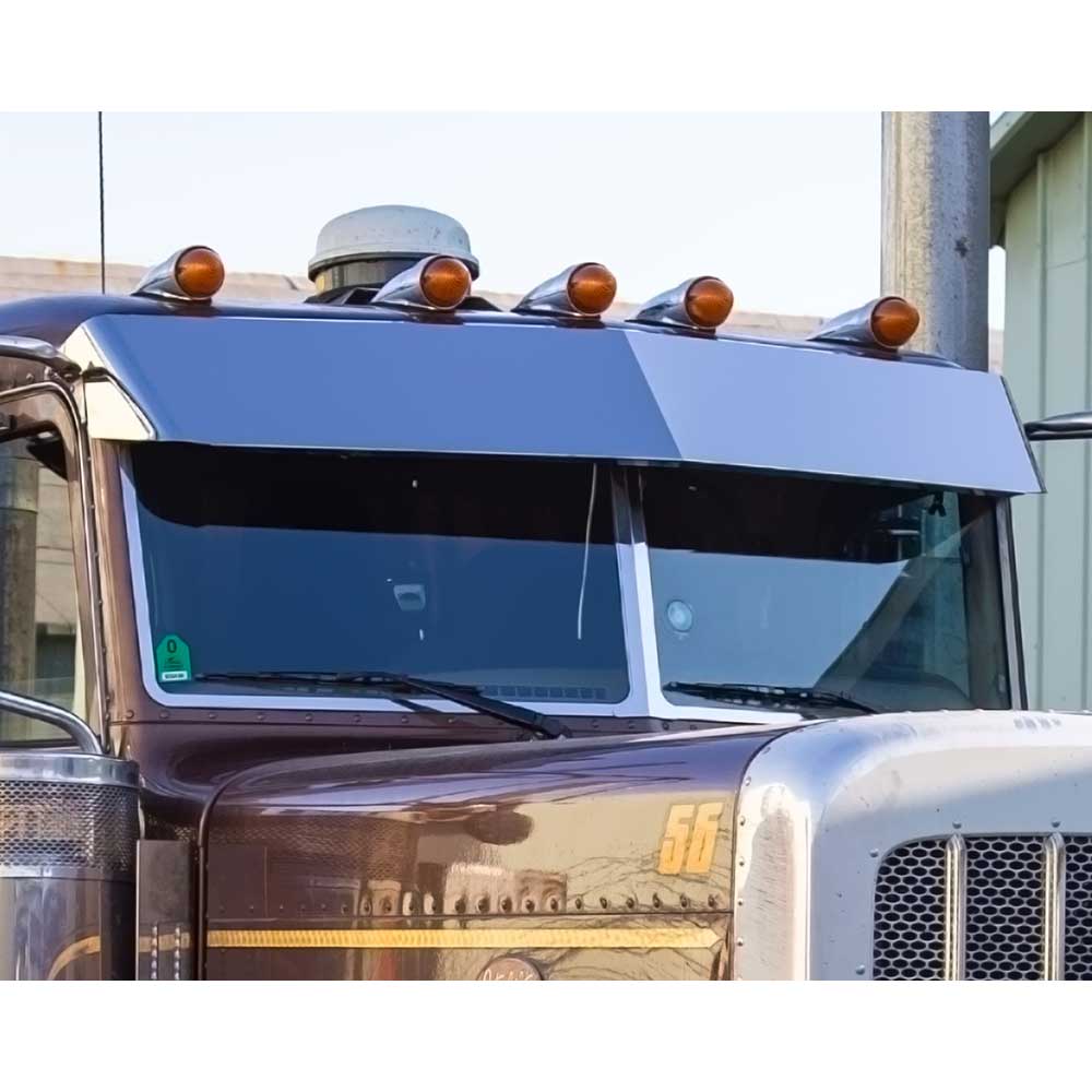 Peterbilt 300 Series 1987 - 2024 13" SS BM Cab Mounted Mirrors Drop Visor