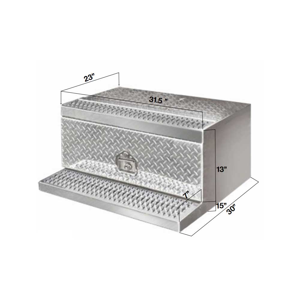 Peterbilt 31-1/2" Aluminum Diamond Plate Tool Box - Image 2