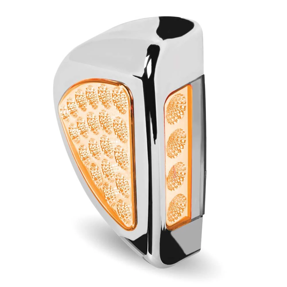Peterbilt 357, 365, 367, 378, 379 Dual Revolution Clear Amber Turn Signal & Marker to Auxiliary LED Side Headlight