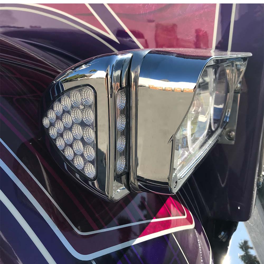 Peterbilt 357, 365, 367, 378, 379 Dual Revolution Clear Amber Turn Signal & Marker to Auxiliary LED Side Headlight - Image 7