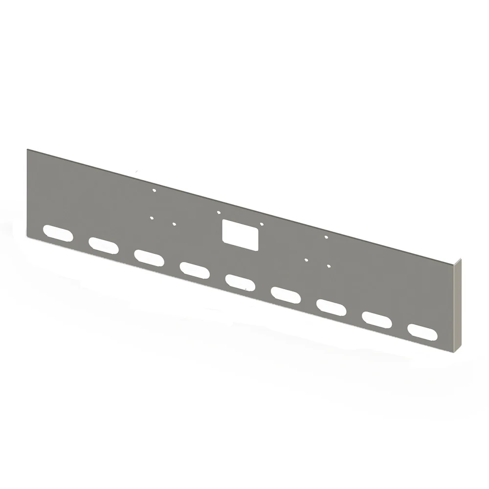 Peterbilt 357, 378, 379 20" Boxed End Bumper with 9 Oval Light Cutouts and Tow Cutout