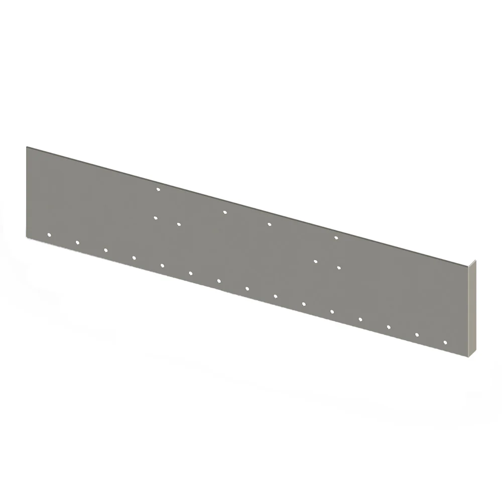 Peterbilt 357, 378, 379 20" Boxed End Chrome Plated Bumper with Fifteen 3/4" Light Cutouts