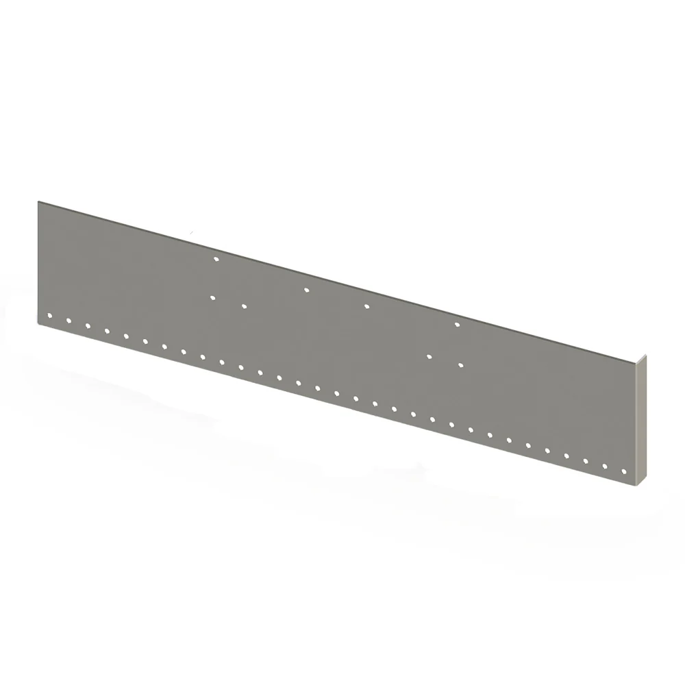 Peterbilt 357, 378, 379 20" Boxed End Chrome Plated Bumper with Thirty-One 3/4" Light Cutouts