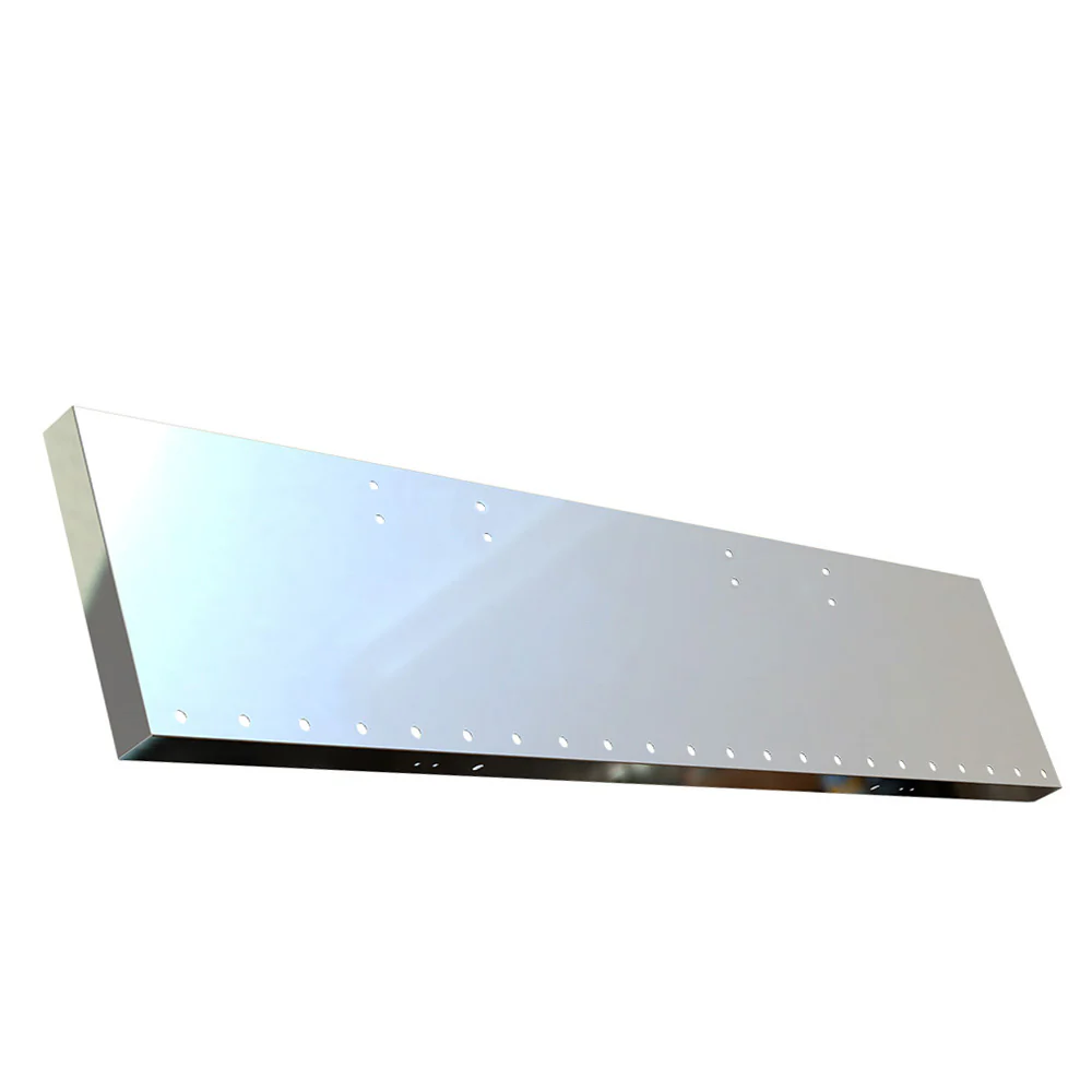 Peterbilt 359 1973-1987 Stainless Steel 18" Standard Mount Boxed End Bumper with 3/4" Light Cutouts