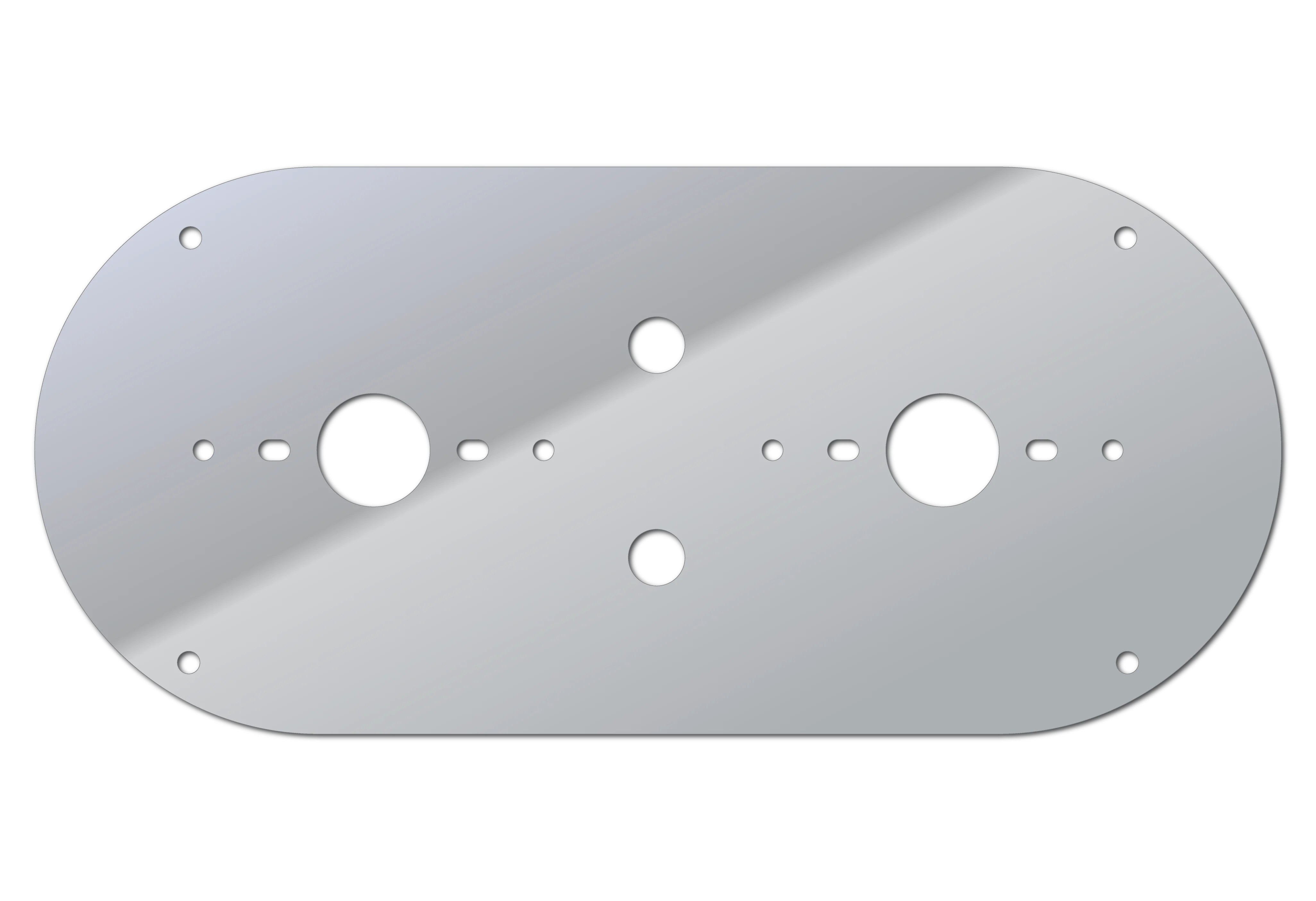 Peterbilt 359, 379, 389, Kenworth W900L Stainless Steel Above the Door Dome Light Plate with 2 Watermelon Light Holes