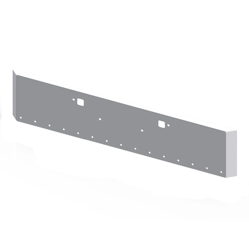 Peterbilt 365, 367, 388, 389, 567 20" Mitered End Chrome Bumper with Fifteen 3/4" Light Cutouts and Tow Holes