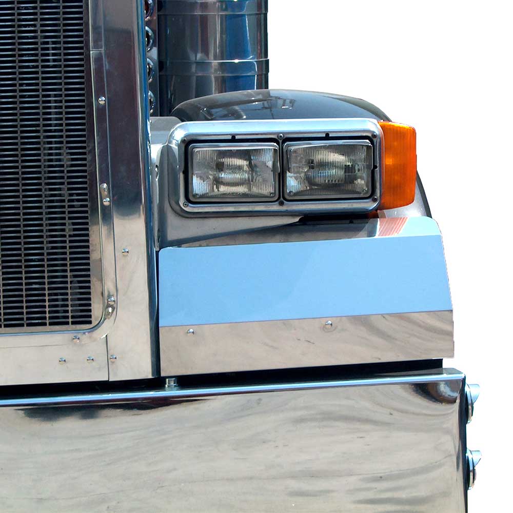 Peterbilt 378, 379 1987+ Stainless Steel Squared End Fender Guards
