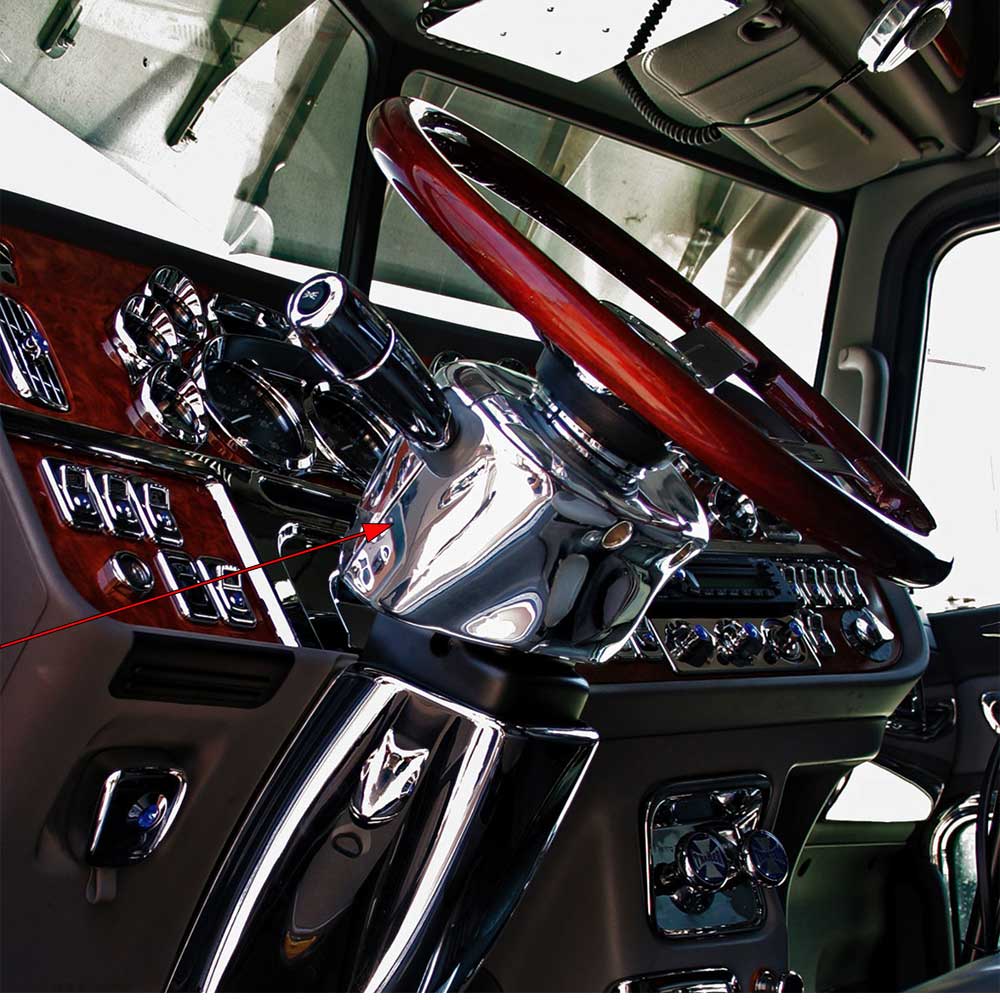 Peterbilt 378, 379, 386, 388, 389, Kenworth T600, W900L Upper Steering Column Cover - Image 2