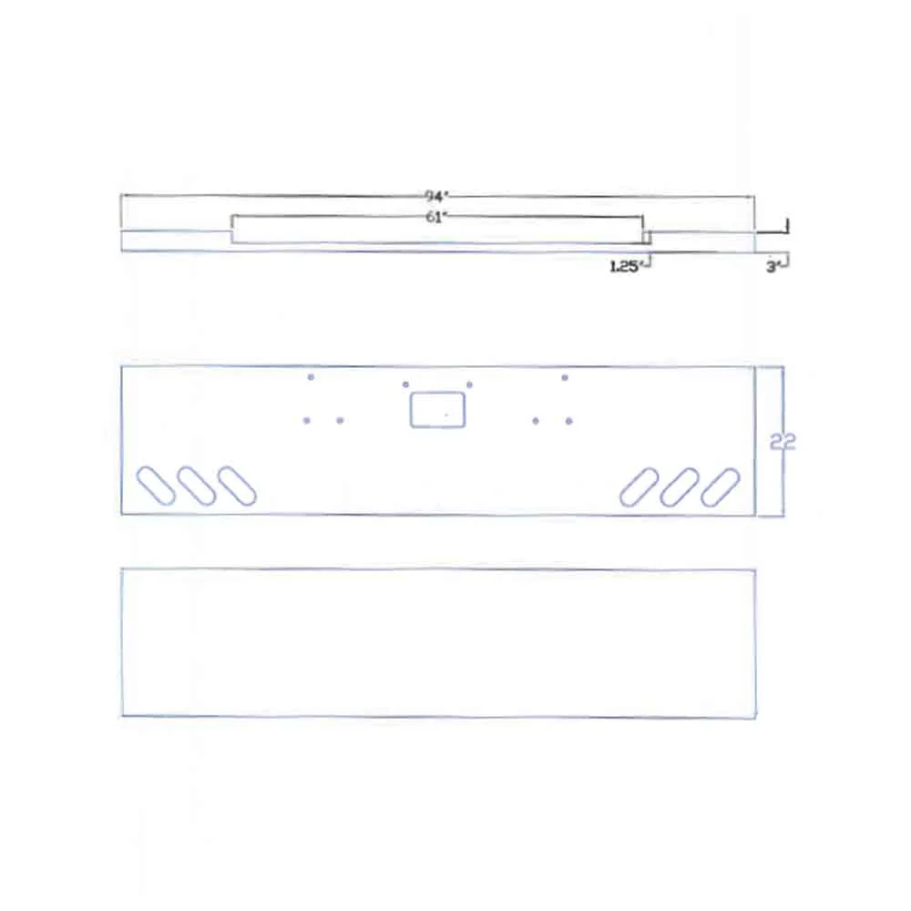 Peterbilt 379 22" Boxed End Bumper
