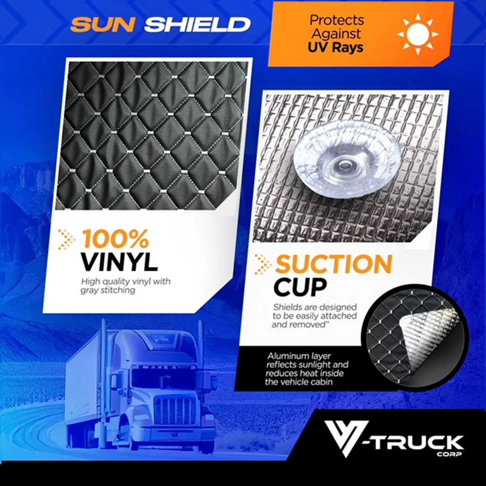 Peterbilt 379, 386, 387, 388, 389 Sun Shields - 3 Piece Kit - Image 5