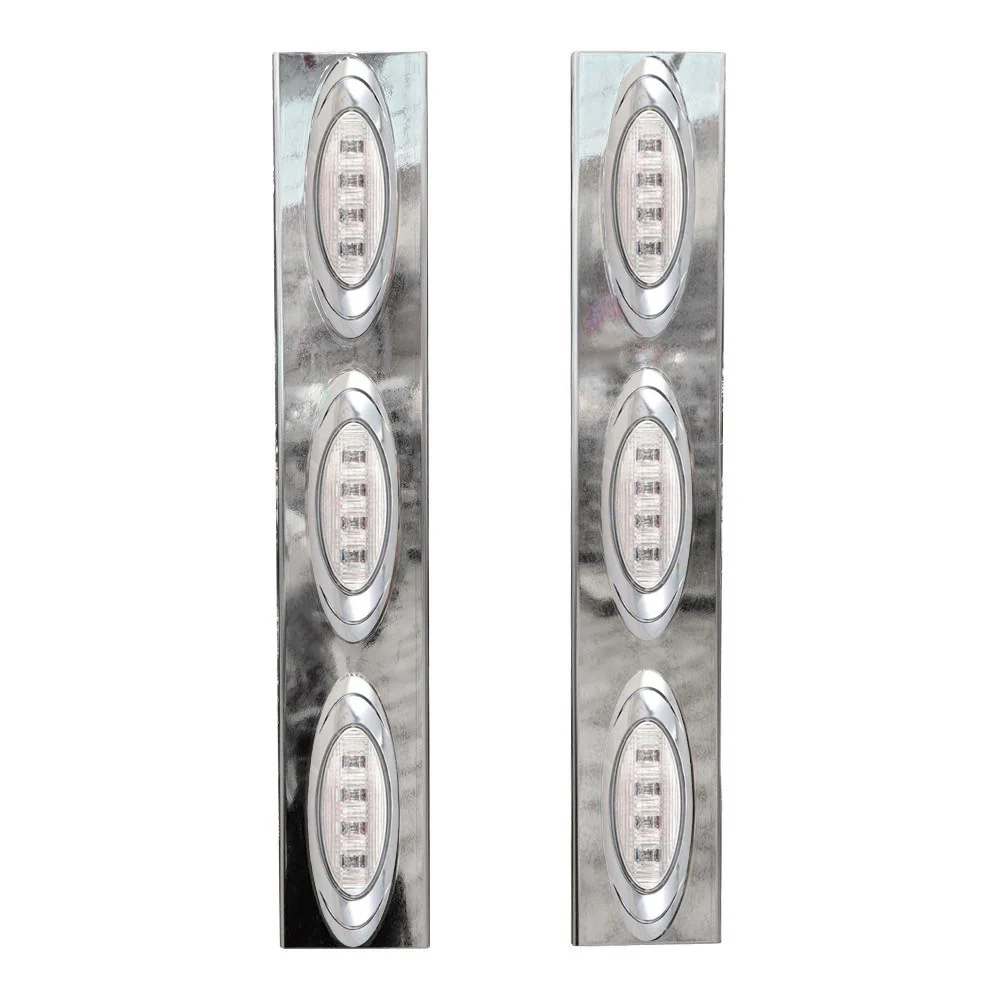 Peterbilt 379, 388, 389 Air Cleaner Front Light Bars Clear Lens Amber LED M1