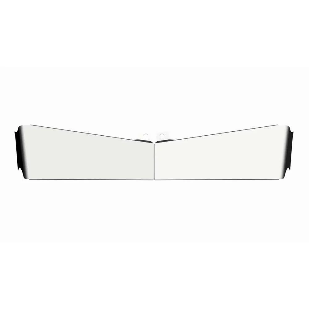 Peterbilt 379, 388, 389 Chrome Plated Stainless Steel 12" to 8" Forward Bowtie Visor