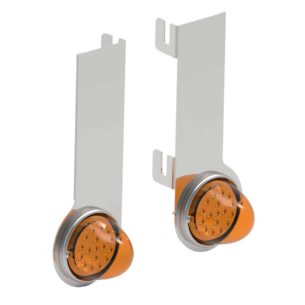 Peterbilt 379, 389 Amber LED Watermelon Single Face Air Cleaner Short Version Light Bar - Image 5