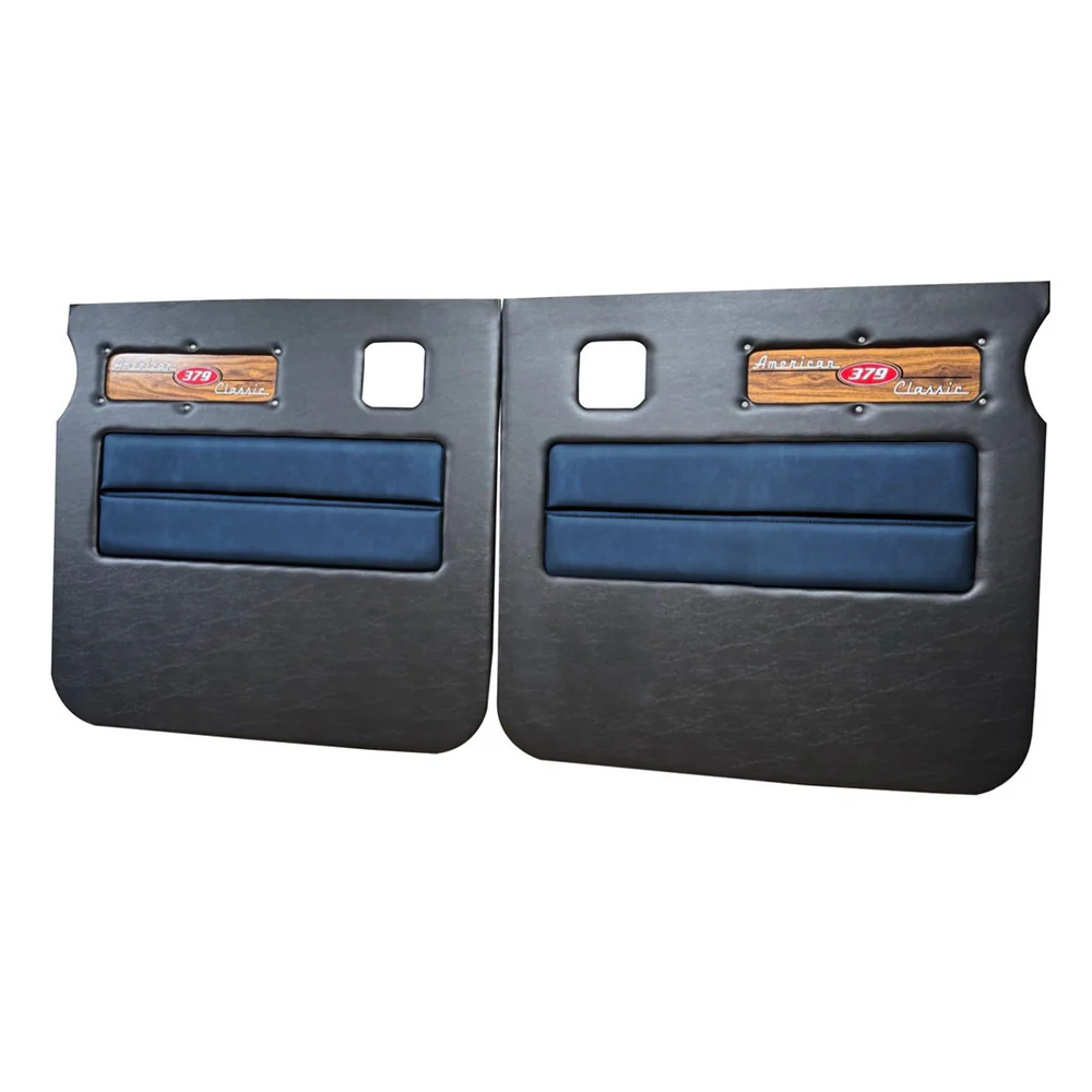Peterbilt 379 American Classic Black Door Panel with Laminated Wood Logo - Image 19