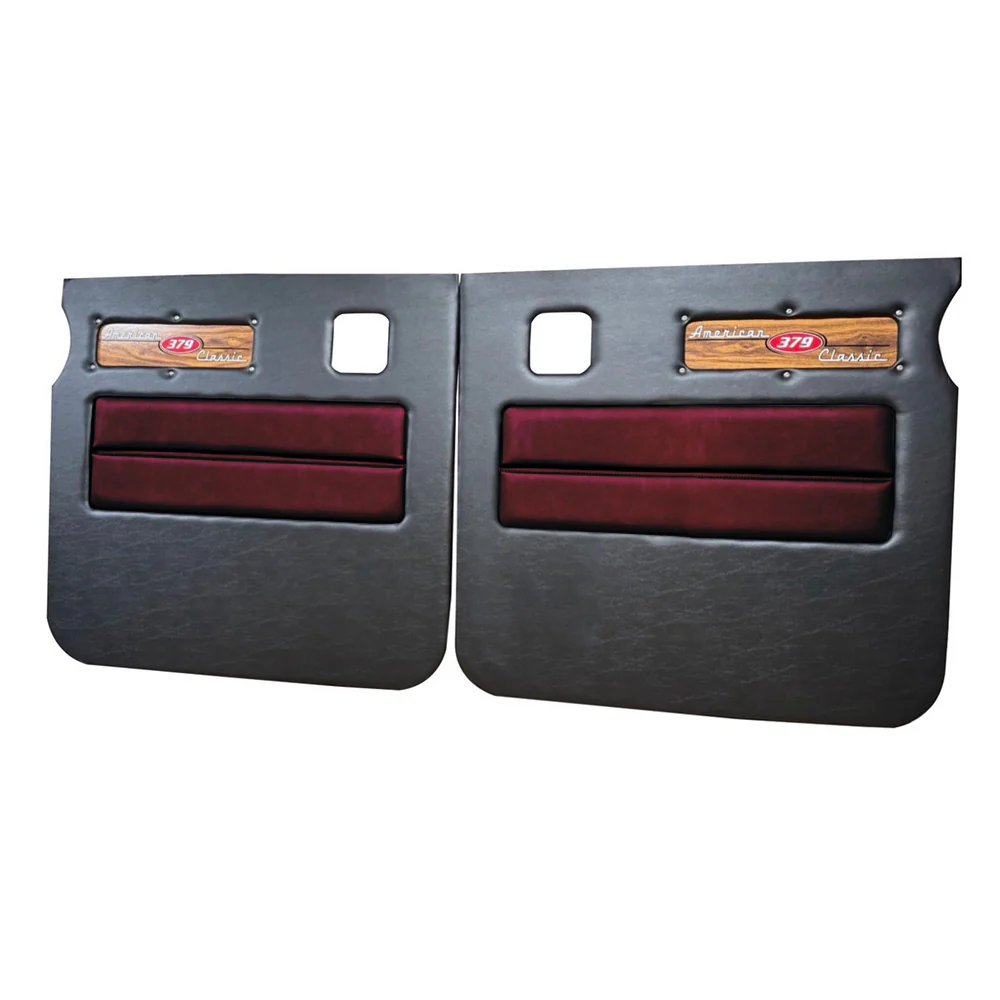 Peterbilt 379 American Classic Black Door Panel with Laminated Wood Logo - Image 23