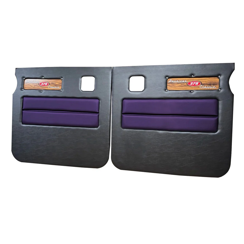 Peterbilt 379 American Classic Black Door Panel with Laminated Wood Logo - Image 33