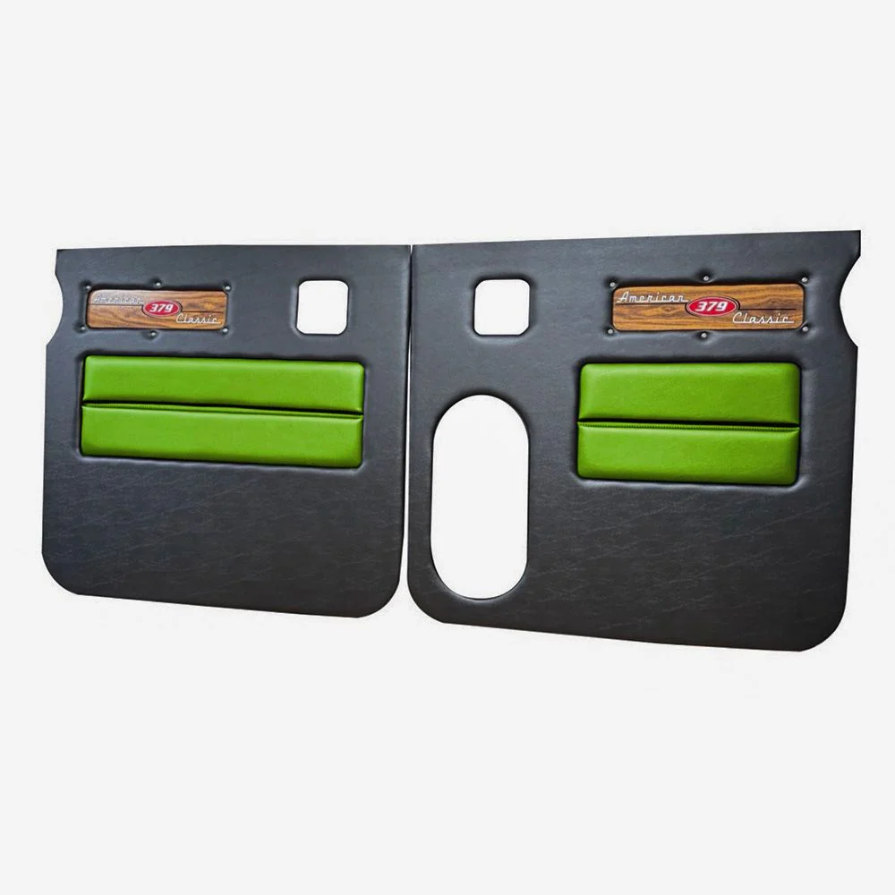 Peterbilt 379 American Classic Black Door Panel with Laminated Wood Logo - Image 8