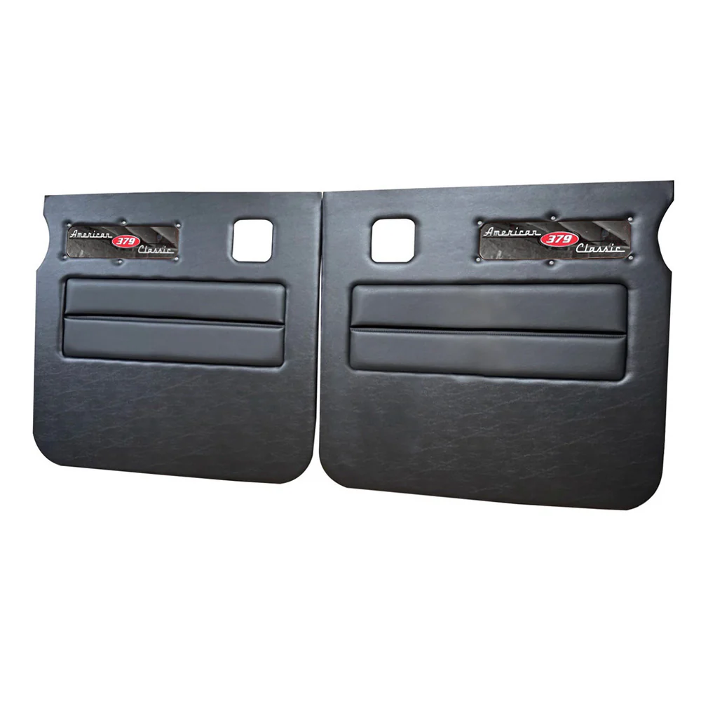 Peterbilt 379 American Classic Black Door Panel with Stainless Steel Logo