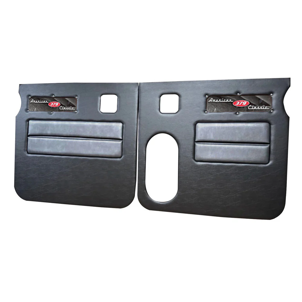 Peterbilt 379 American Classic Black Door Panel with Stainless Steel Logo - Image 10