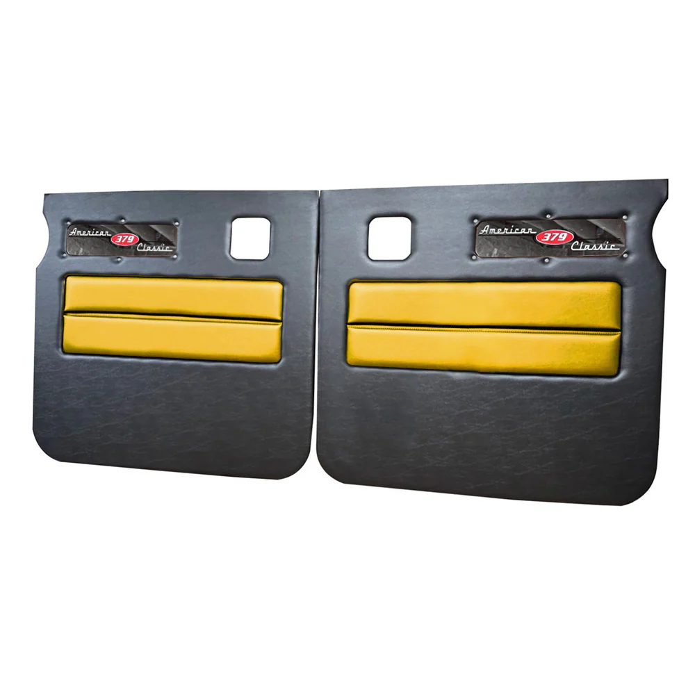 Peterbilt 379 American Classic Black Door Panel with Stainless Steel Logo - Image 12