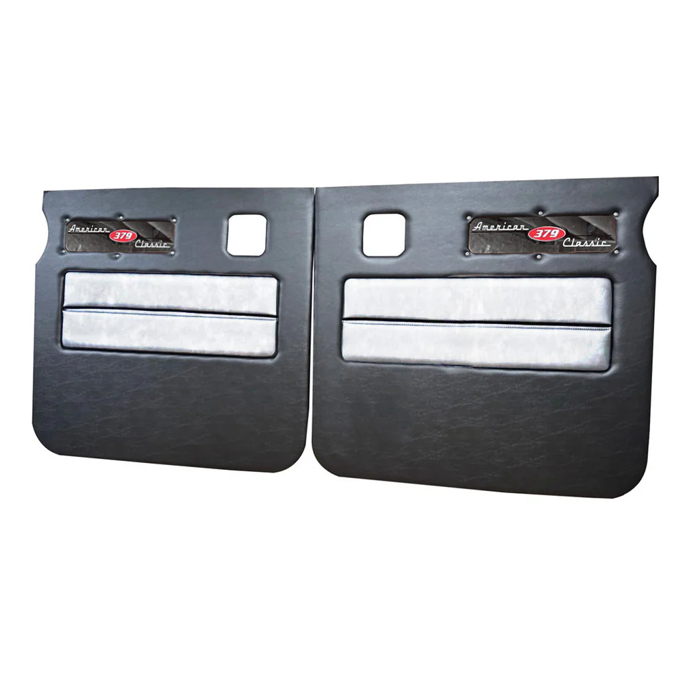 Peterbilt 379 American Classic Black Door Panel with Stainless Steel Logo - Image 14