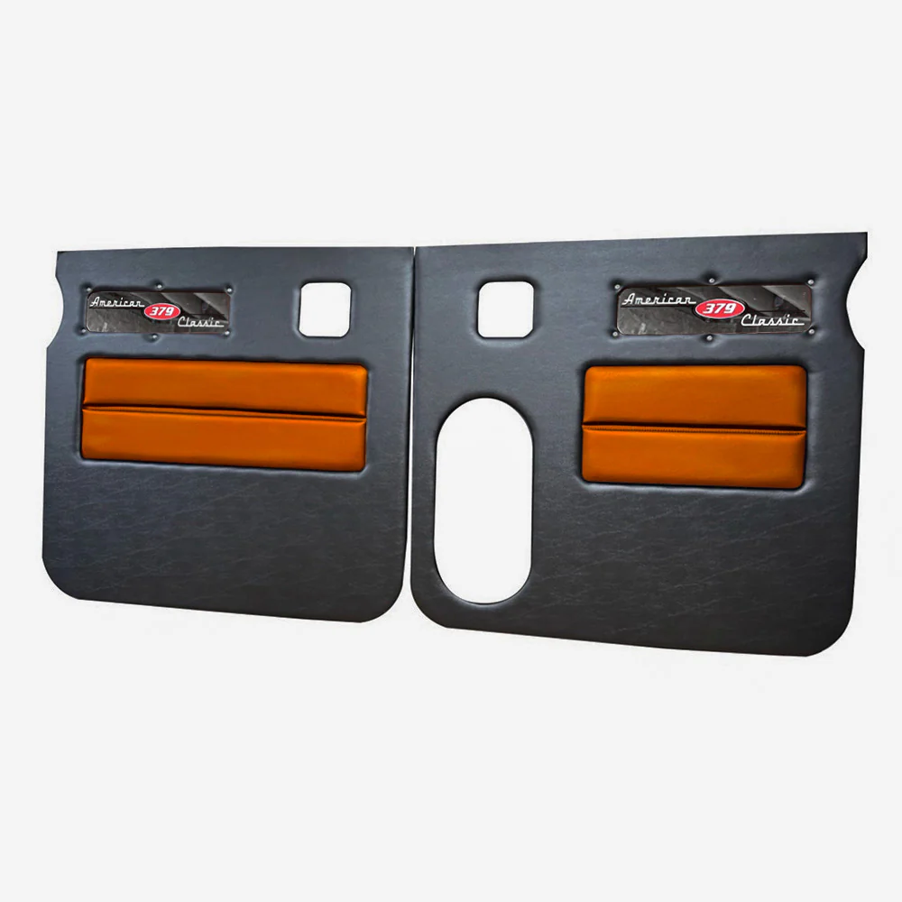 Peterbilt 379 American Classic Black Door Panel with Stainless Steel Logo - Image 15