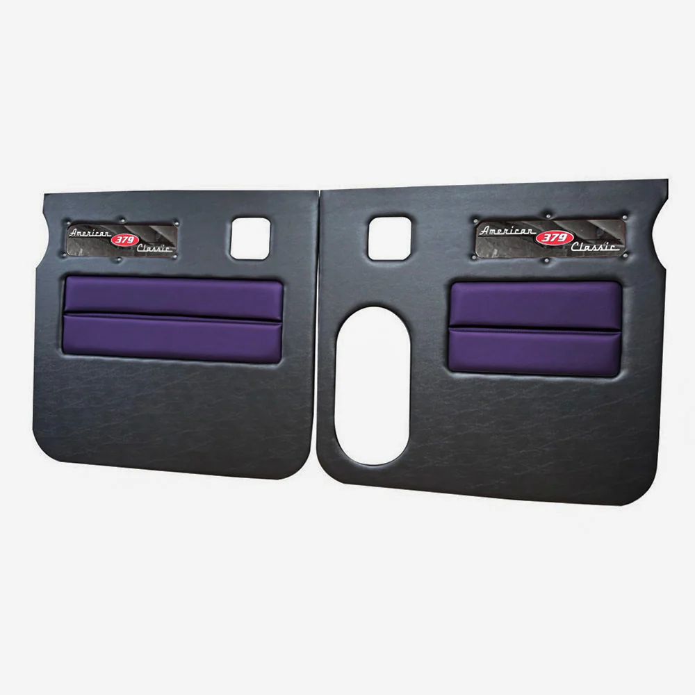 Peterbilt 379 American Classic Black Door Panel with Stainless Steel Logo - Image 16