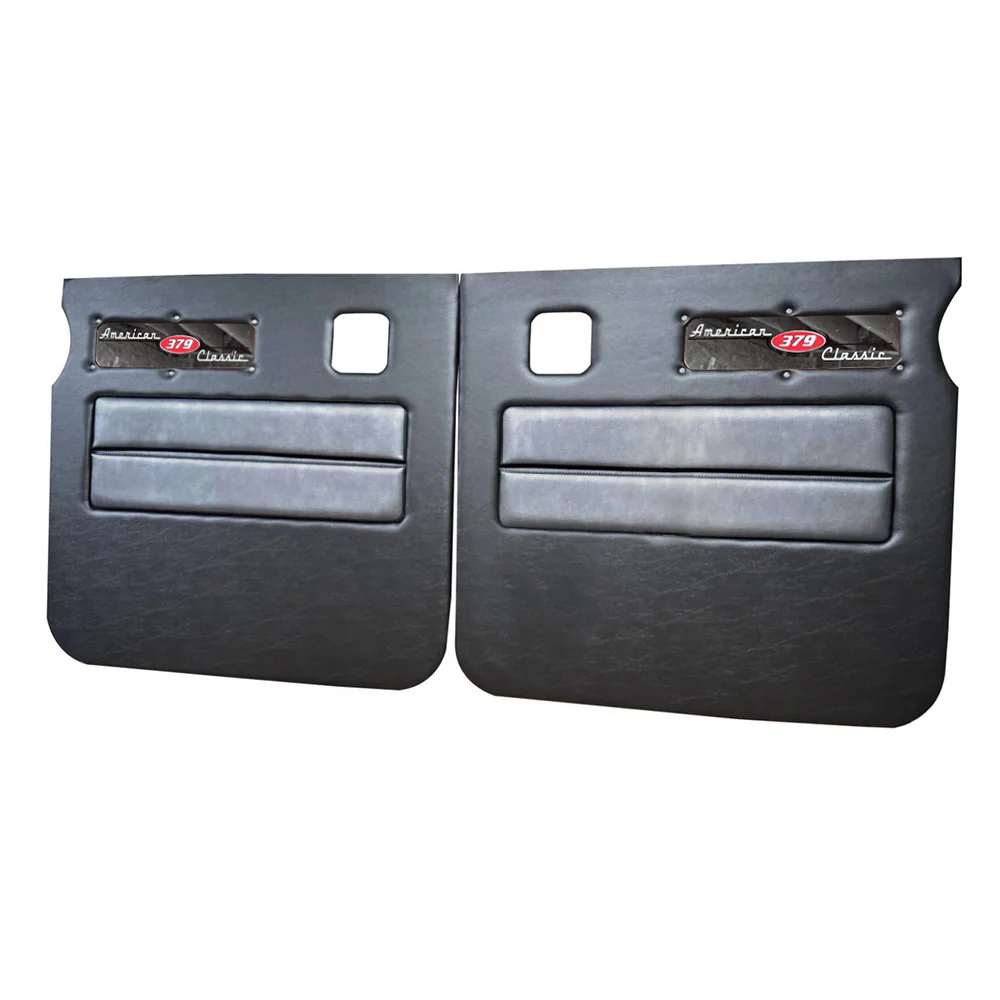 Peterbilt 379 American Classic Black Door Panel with Stainless Steel Logo - Image 17