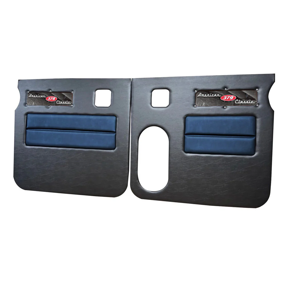 Peterbilt 379 American Classic Black Door Panel with Stainless Steel Logo - Image 20