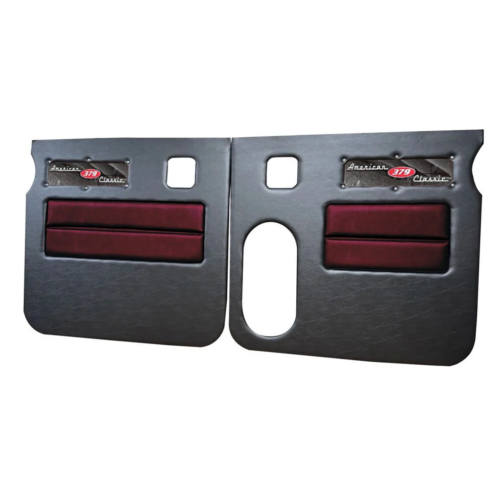Peterbilt 379 American Classic Black Door Panel with Stainless Steel Logo - Image 23