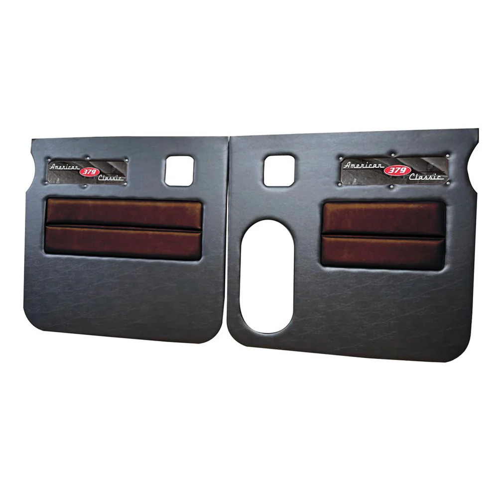 Peterbilt 379 American Classic Black Door Panel with Stainless Steel Logo - Image 24
