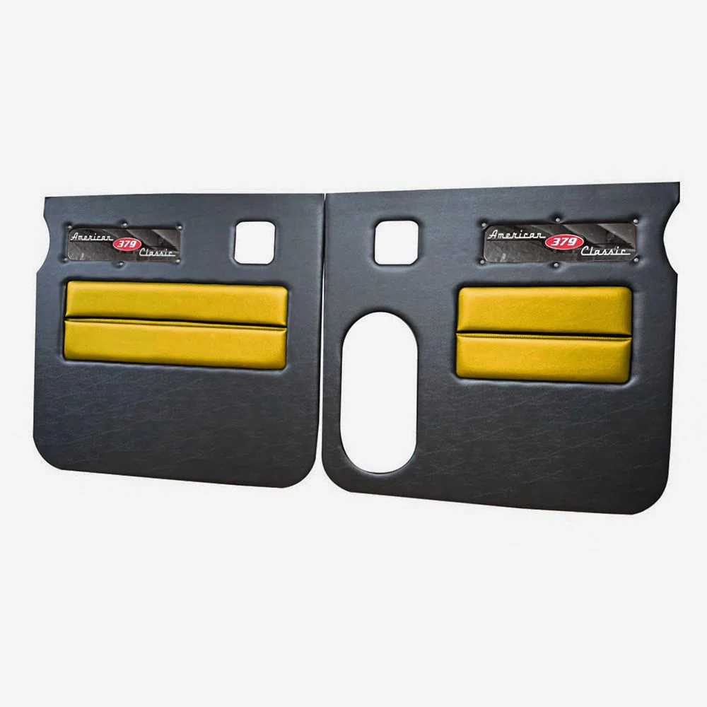 Peterbilt 379 American Classic Black Door Panel with Stainless Steel Logo - Image 26