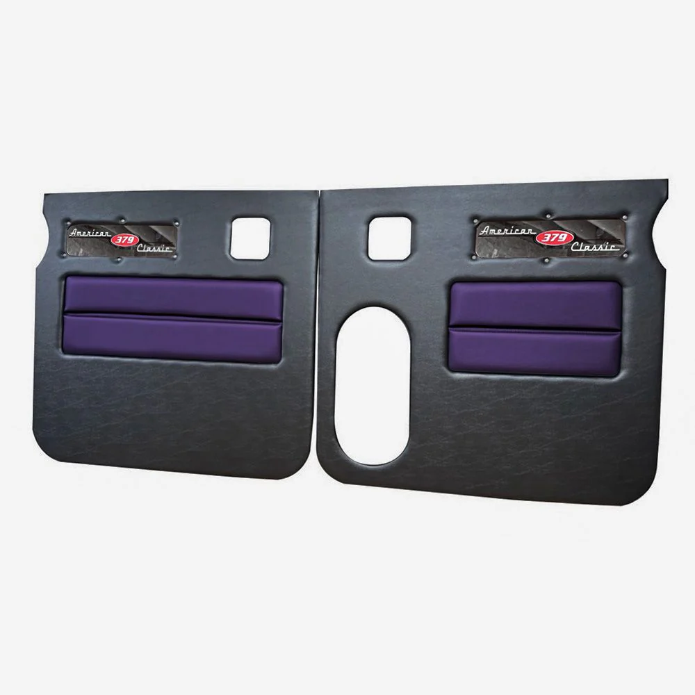 Peterbilt 379 American Classic Black Door Panel with Stainless Steel Logo - Image 29