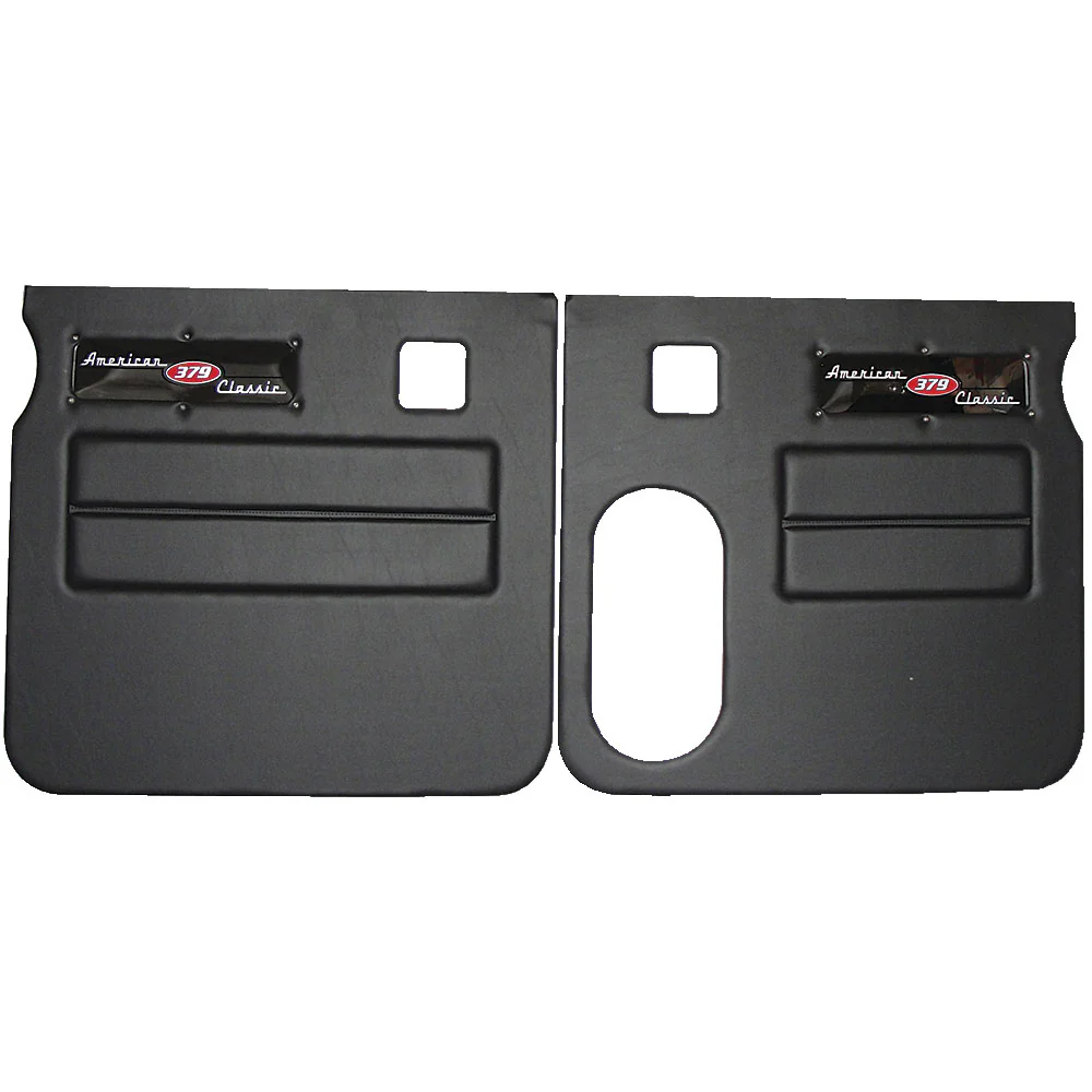 Peterbilt 379 American Classic Black Door Panel with Stainless Steel Logo - Image 31