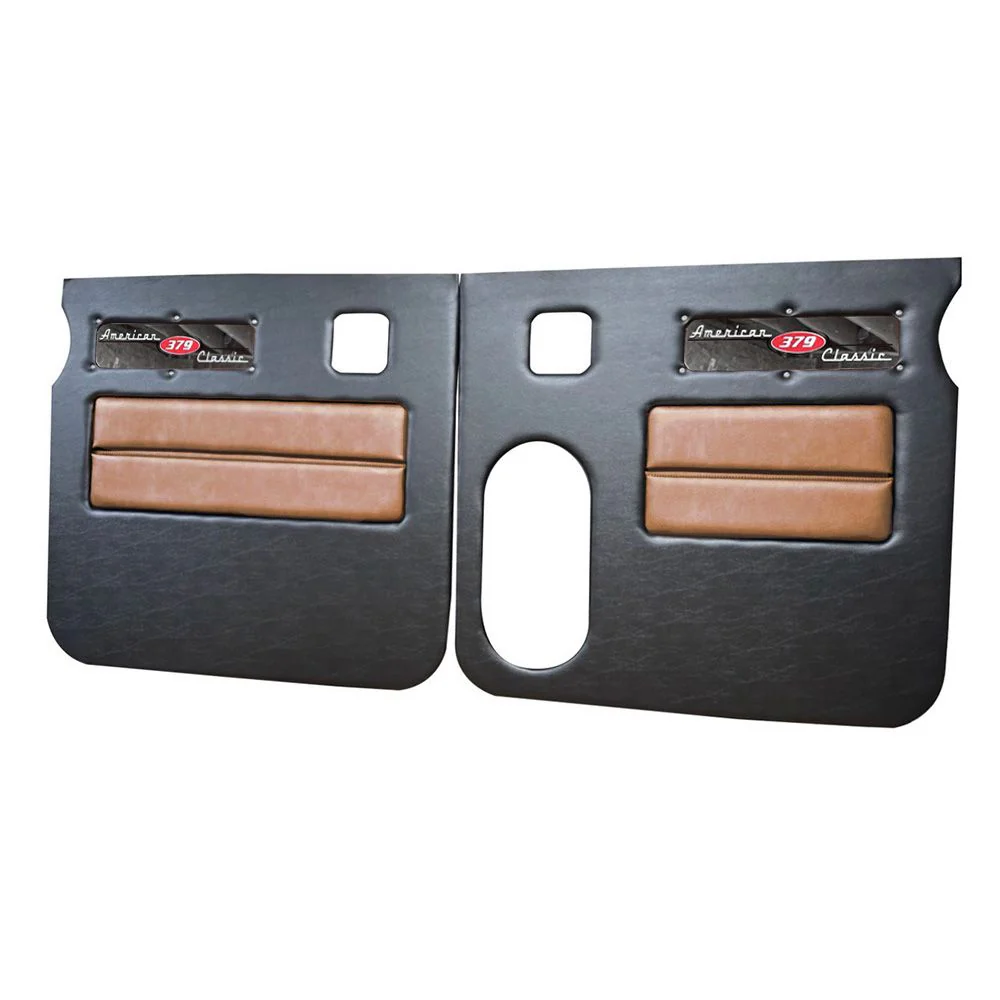 Peterbilt 379 American Classic Black Door Panel with Stainless Steel Logo - Image 35