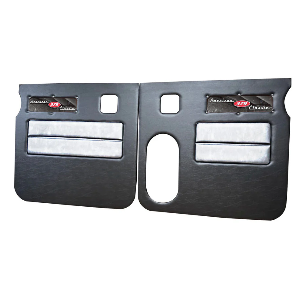 Peterbilt 379 American Classic Black Door Panel with Stainless Steel Logo - Image 40