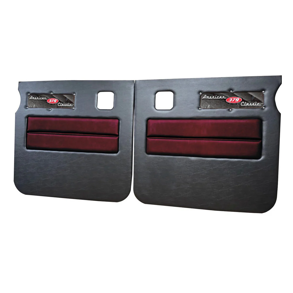 Peterbilt 379 American Classic Black Door Panel with Stainless Steel Logo - Image 7