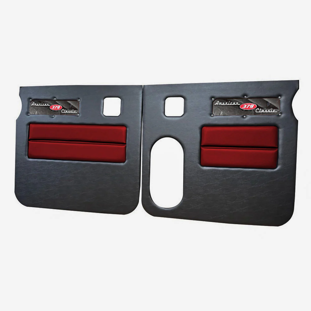 Peterbilt 379 American Classic Black Door Panel with Stainless Steel Logo - Image 8