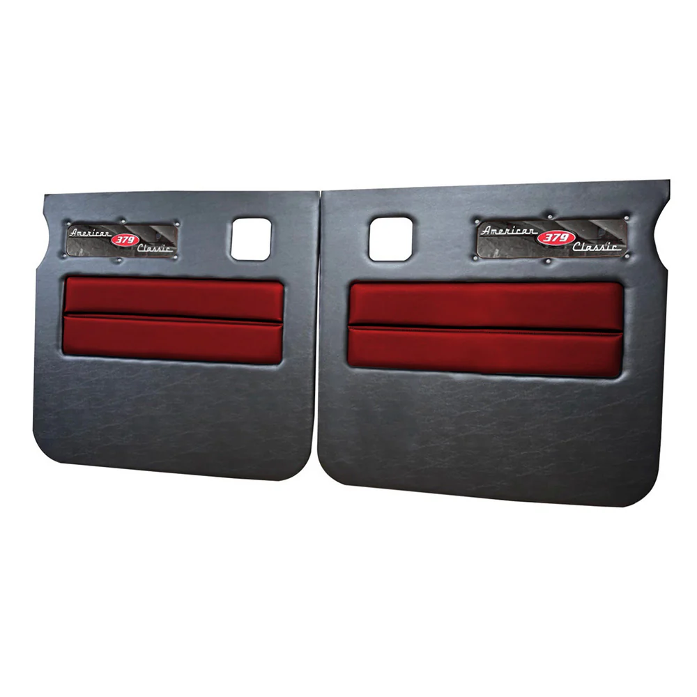 Peterbilt 379 American Classic Black Door Panel with Stainless Steel Logo - Image 9