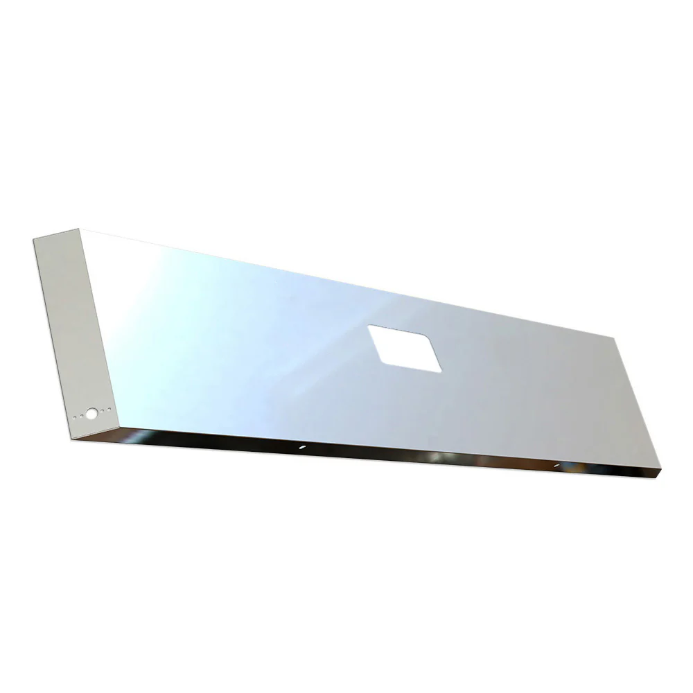 Peterbilt 379 Stainless Steel 18" Blind Mount Mitered End Bumper with 2 Watermelon Light Cutouts and Tow Hole