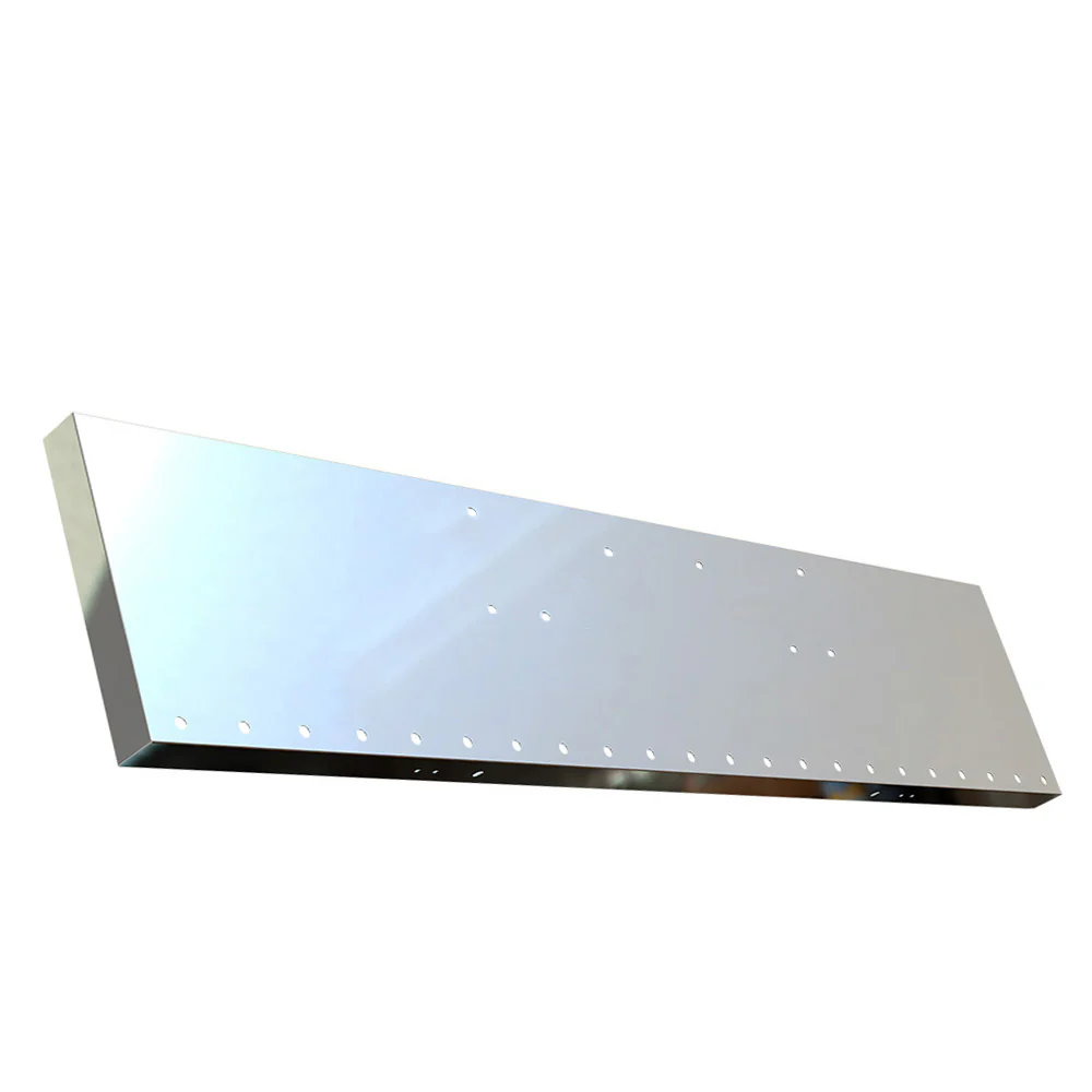 Peterbilt 379 Stainless Steel 22" Standard Mount Boxed End Bumper with ¾" Light Cutouts