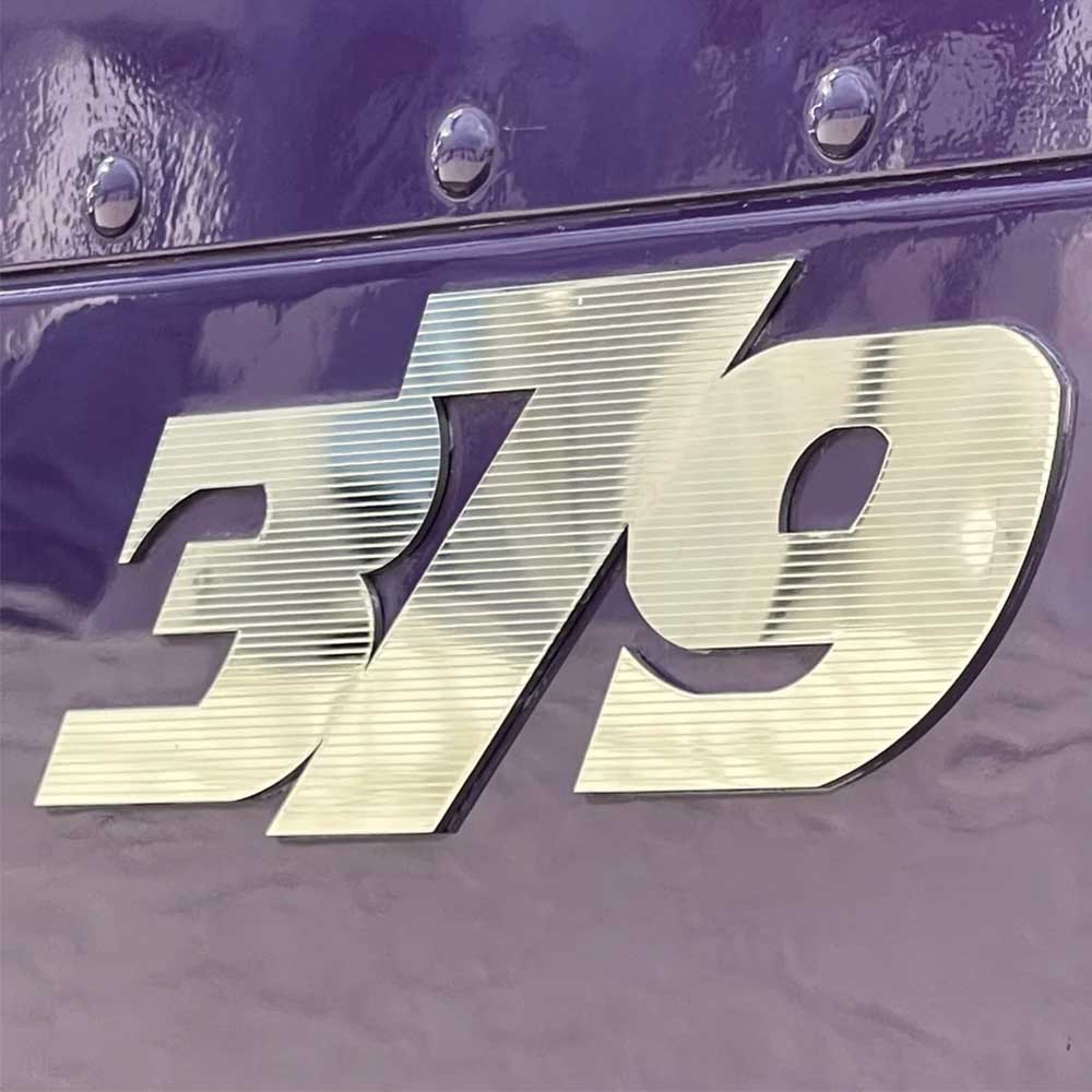 Peterbilt 379 Stainless Steel Logo with Heavy Duty Lines