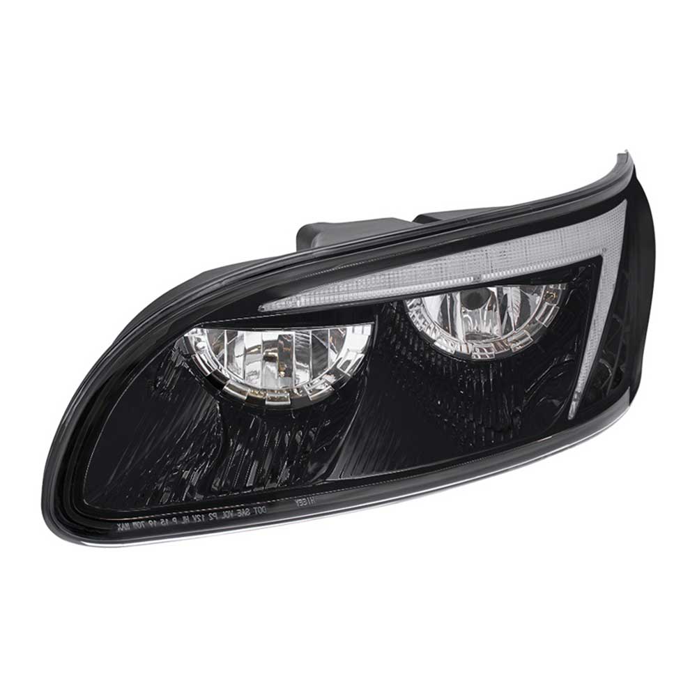 Peterbilt 382, 384, 386, 387 Black Inner Housing LED Headlight with RGB Position Light Bar - Image 5
