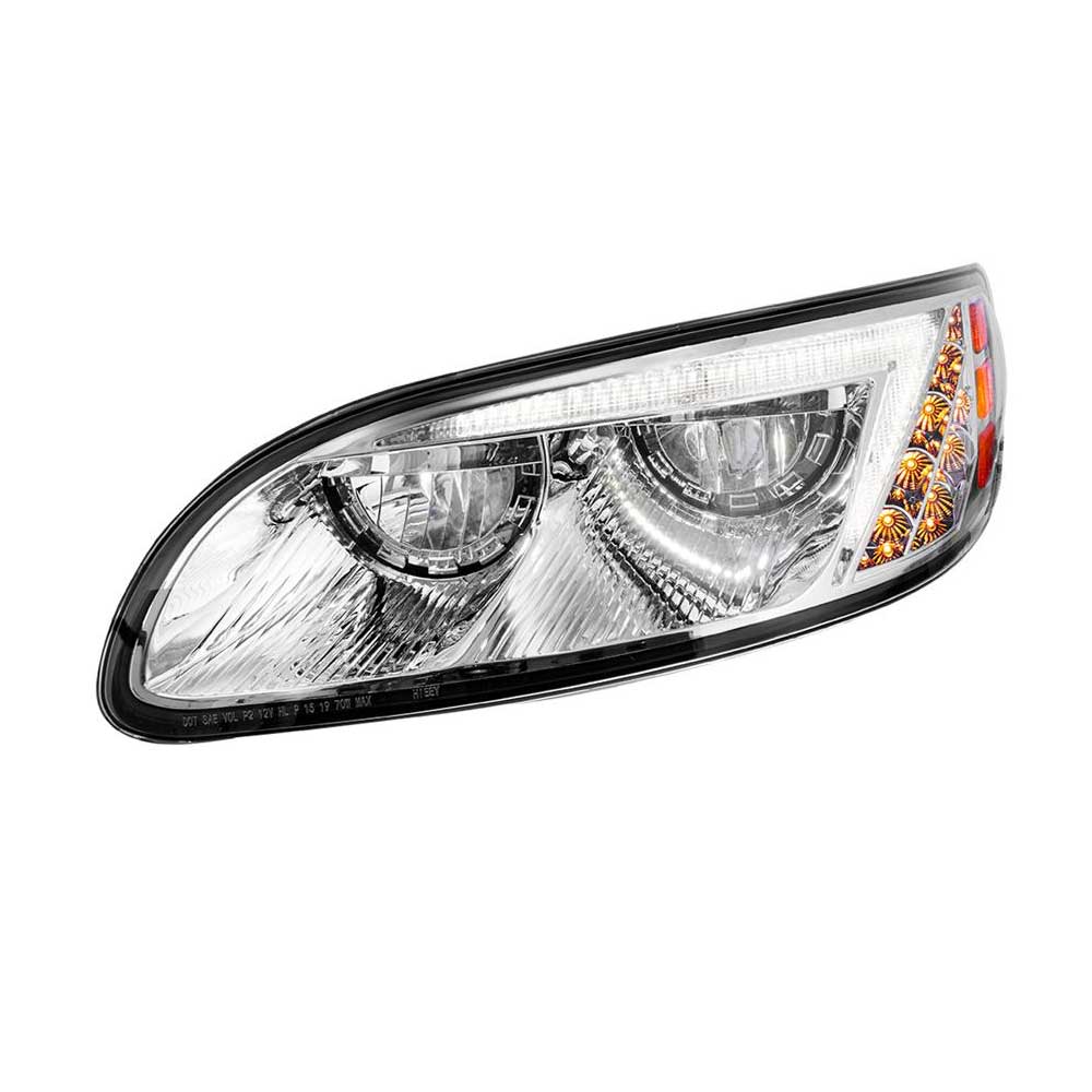 Peterbilt 382, 384, 386, 387 Chrome 58 LEDs Headlight - Image 4
