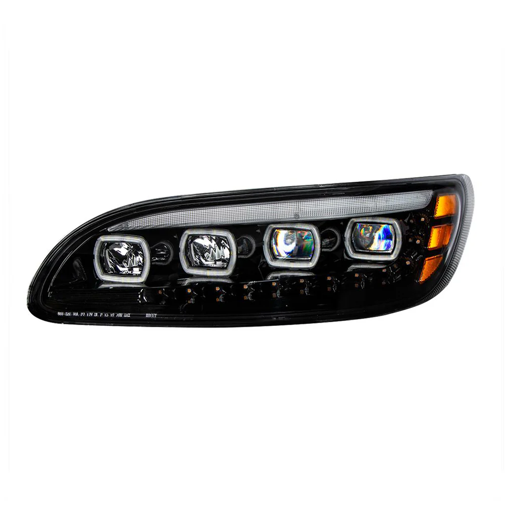 Peterbilt Black Quad-LED Headlight With LED Position & Sequential Signal - Image 2