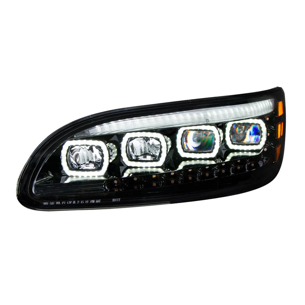 Peterbilt Black Quad-LED Headlight With LED Position & Sequential Signal - Image 3