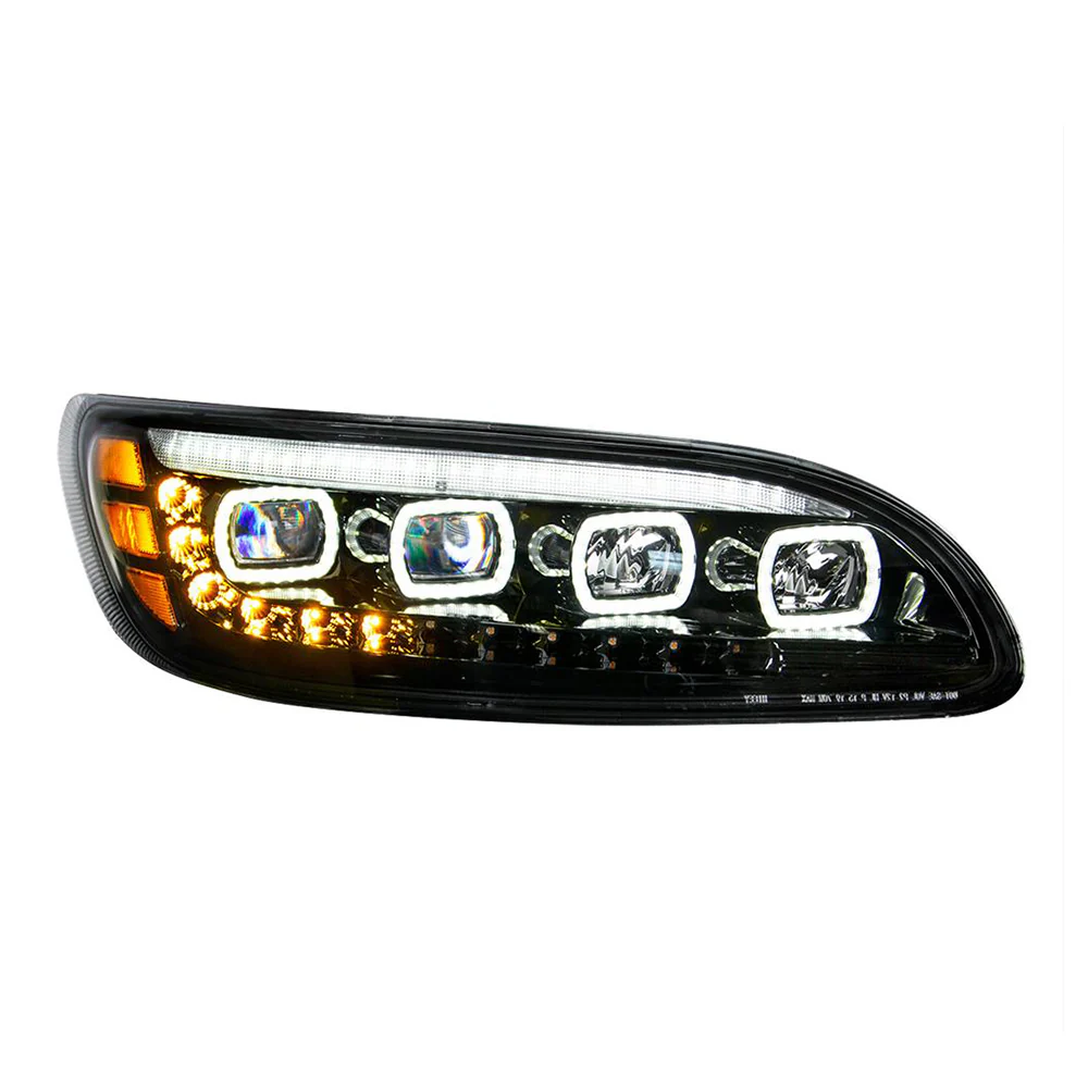 Peterbilt Black Quad-LED Headlight With LED Position & Sequential Signal - Image 6