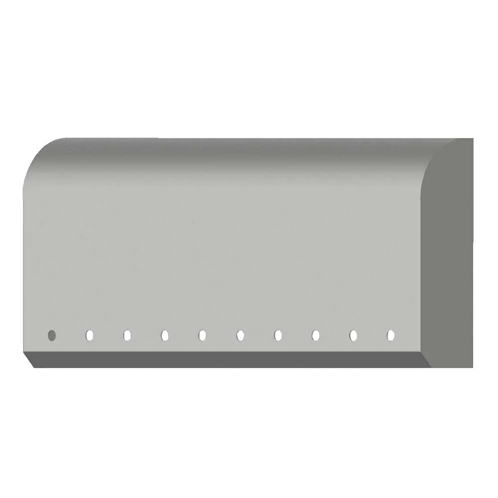 Peterbilt 386, 389 Paintable Aluminum Sleeper Shock Cover with Ten 3/4" Hole Cutouts