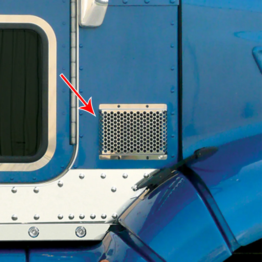 Peterbilt 386 Punched Cab Air Intake Screen P/S