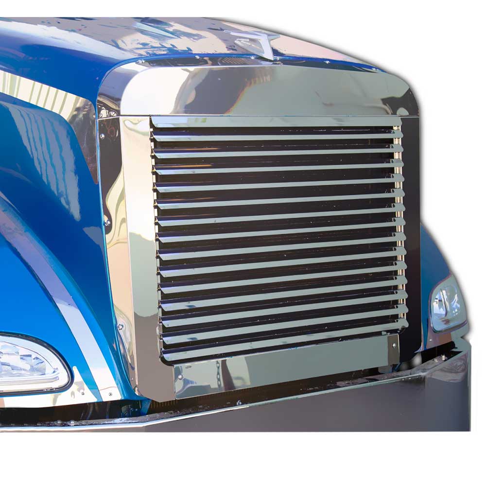 Peterbilt 386 Stainless Steel Grill Surround and Louvered Grill Kit